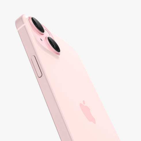 AGL07163 - iPhone 15 Pro / 15 Pro Max Optik Pro Lens Protector in natural titanium showing the device